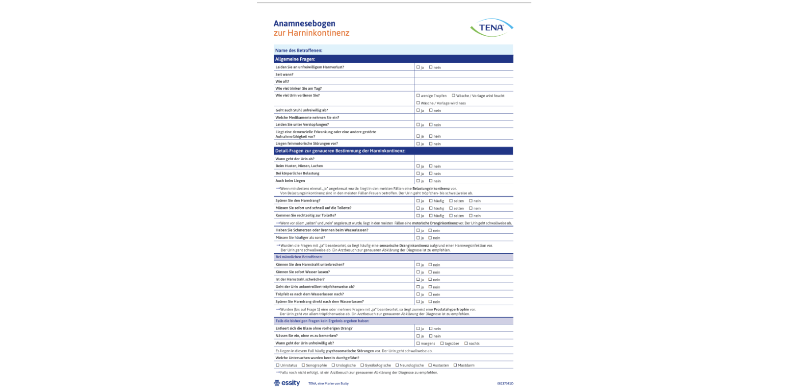 Vorschau des Anamnesebogen