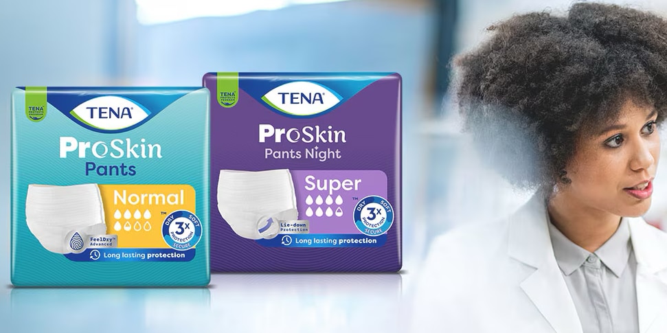Packshots von TENA Tag- und Nacht-Produkte