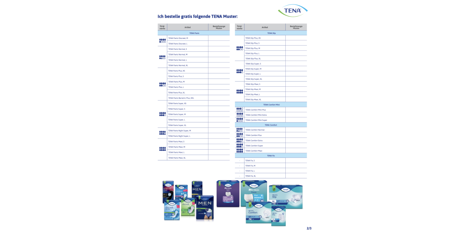 Vorschau des Bestellfax