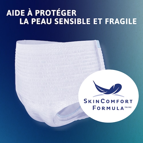 Culotte d’incontinence avec SkinComfort Formula – Aide à protéger la peau sensible et fragile