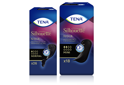 Nuovi assorbenti e proteggi-slip TENA Silhouette Noir Nuovi assorbenti e proteggi-slip TENA Silhouette Noir