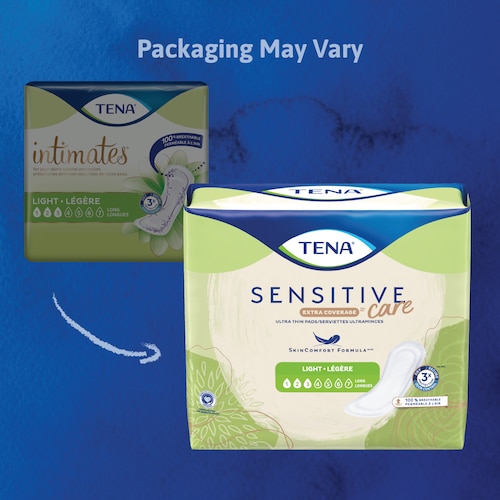 TENA Sensitive Care Extra Coverage Ultra Thin Light Pad Packaging May Vary