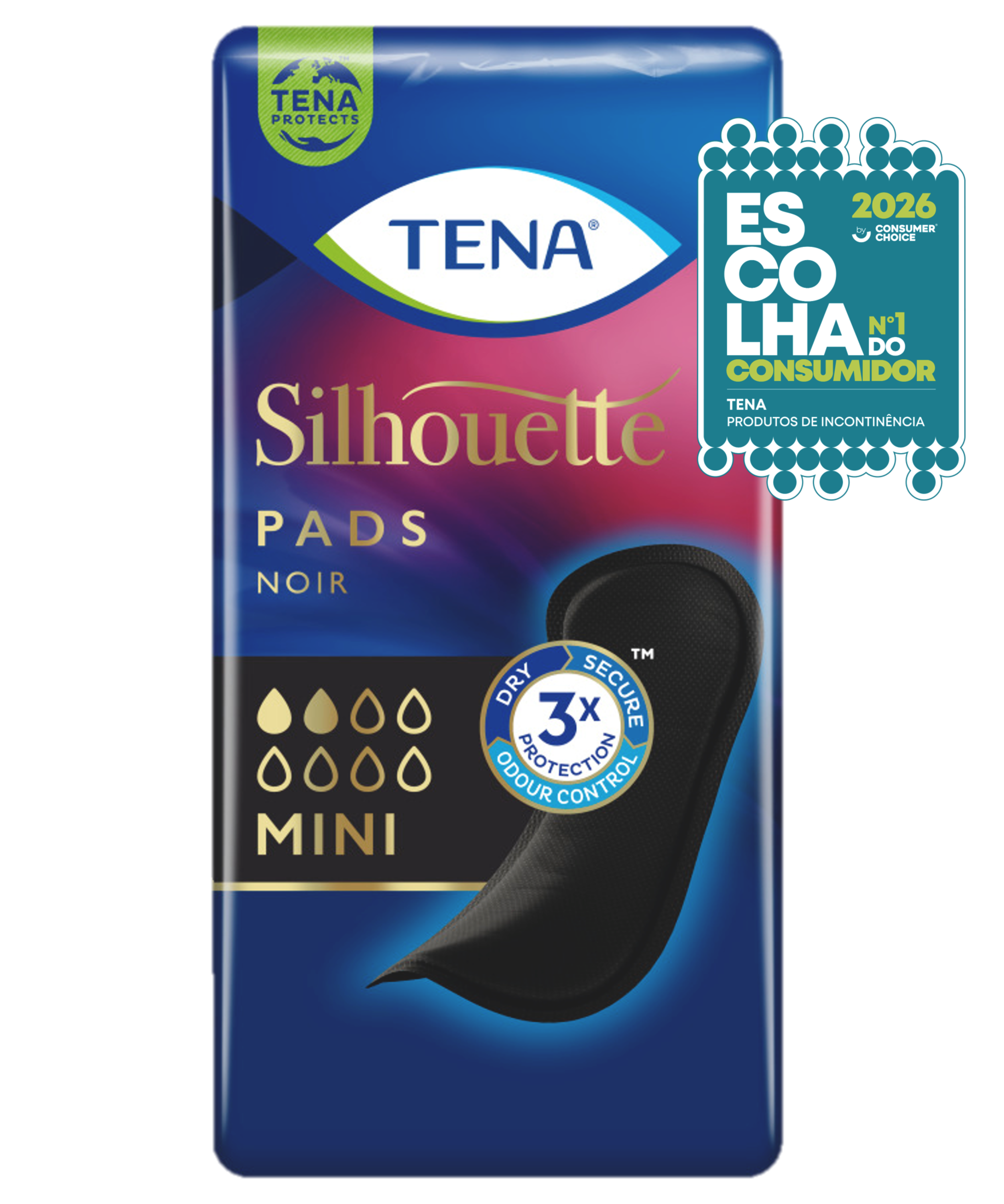 Pensos TENA Silhouette Noir Mini