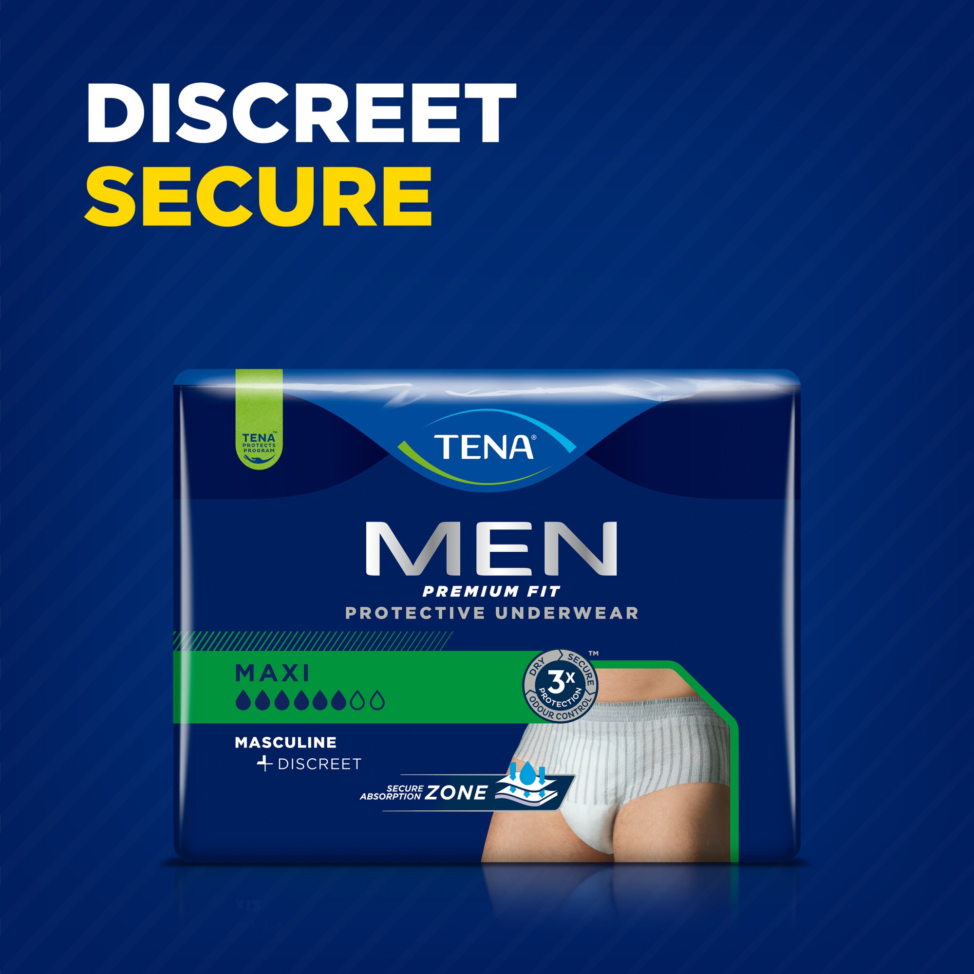 TENA Men Premium Fit Protective Underwear Maxi | Small/Medium | 1 Pack Of 10