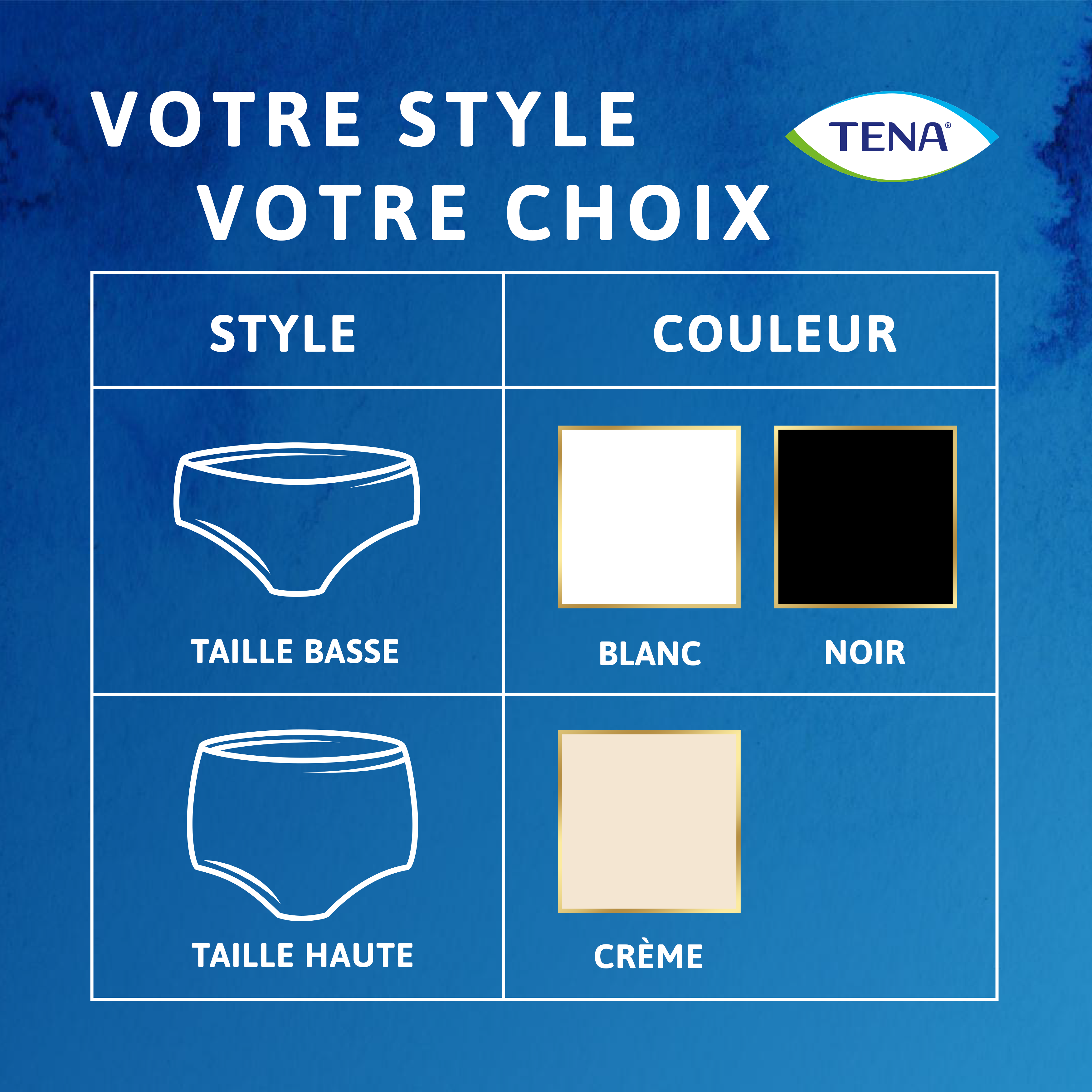 TENA Silhouette Taille basse Blanc | Sous-vêtement absorbant