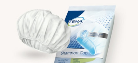 Čiapka so šampónom na umývanie vlasov bez vody TENA Shampoo Cap