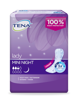 TENA Lady Mini Night longer incontinence pad for women