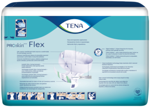 TENA ProSkin™ Flex belted incontinence briefs back of pack
