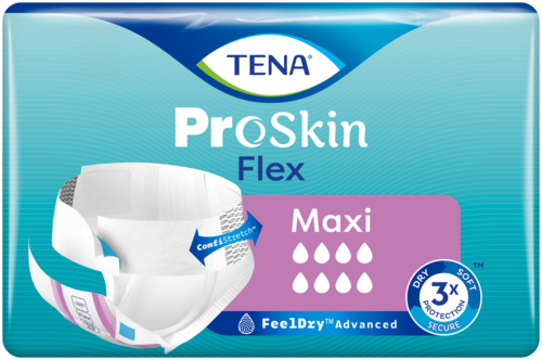 TENA Proskin Flex Lサイズ MAXI 66枚入り TENA ProSkin Flex Maxi | Ergonomisches Inkontinenzprodukt mit Hüftbund