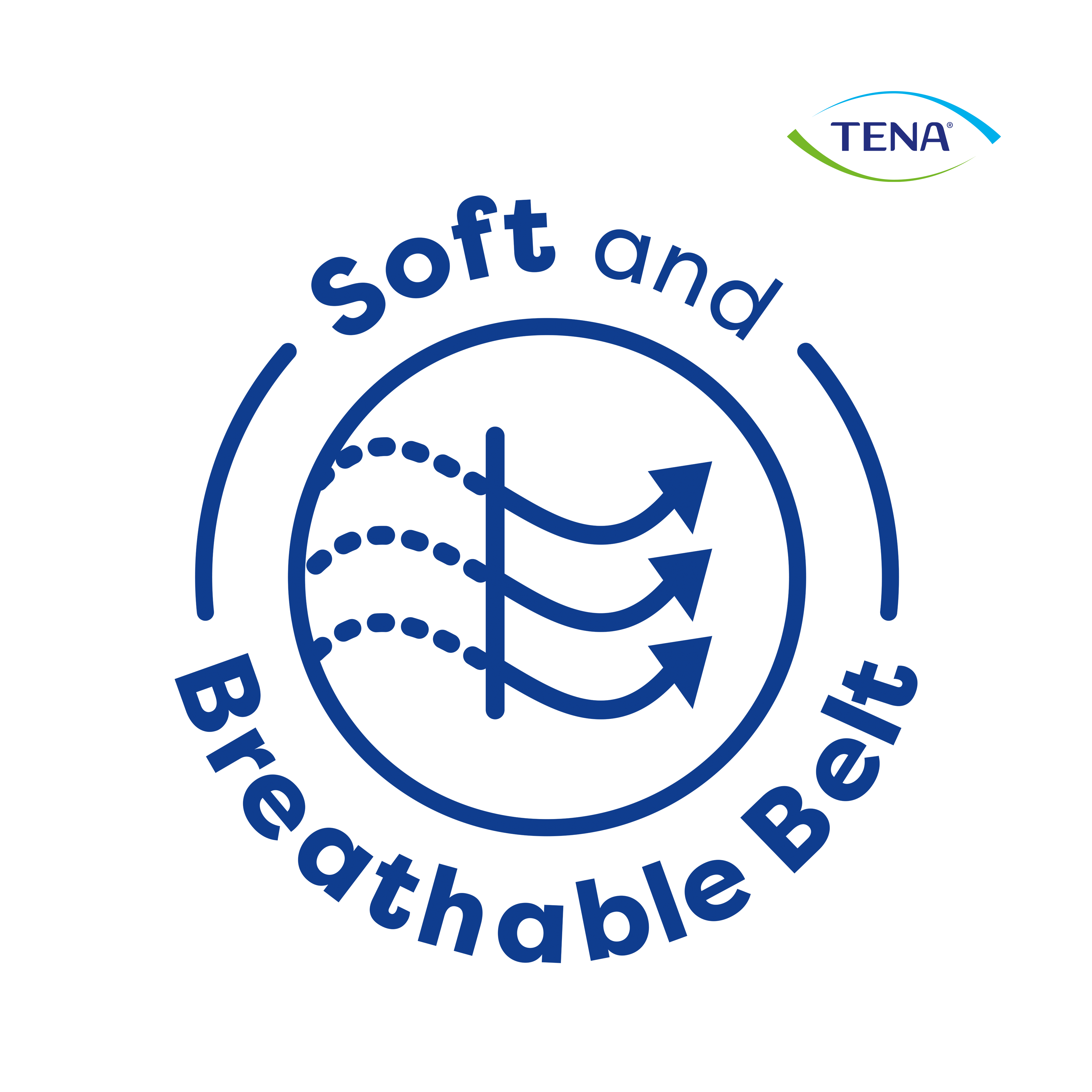 Ikon för fördelen "Mjukt och andningsbart bälte"